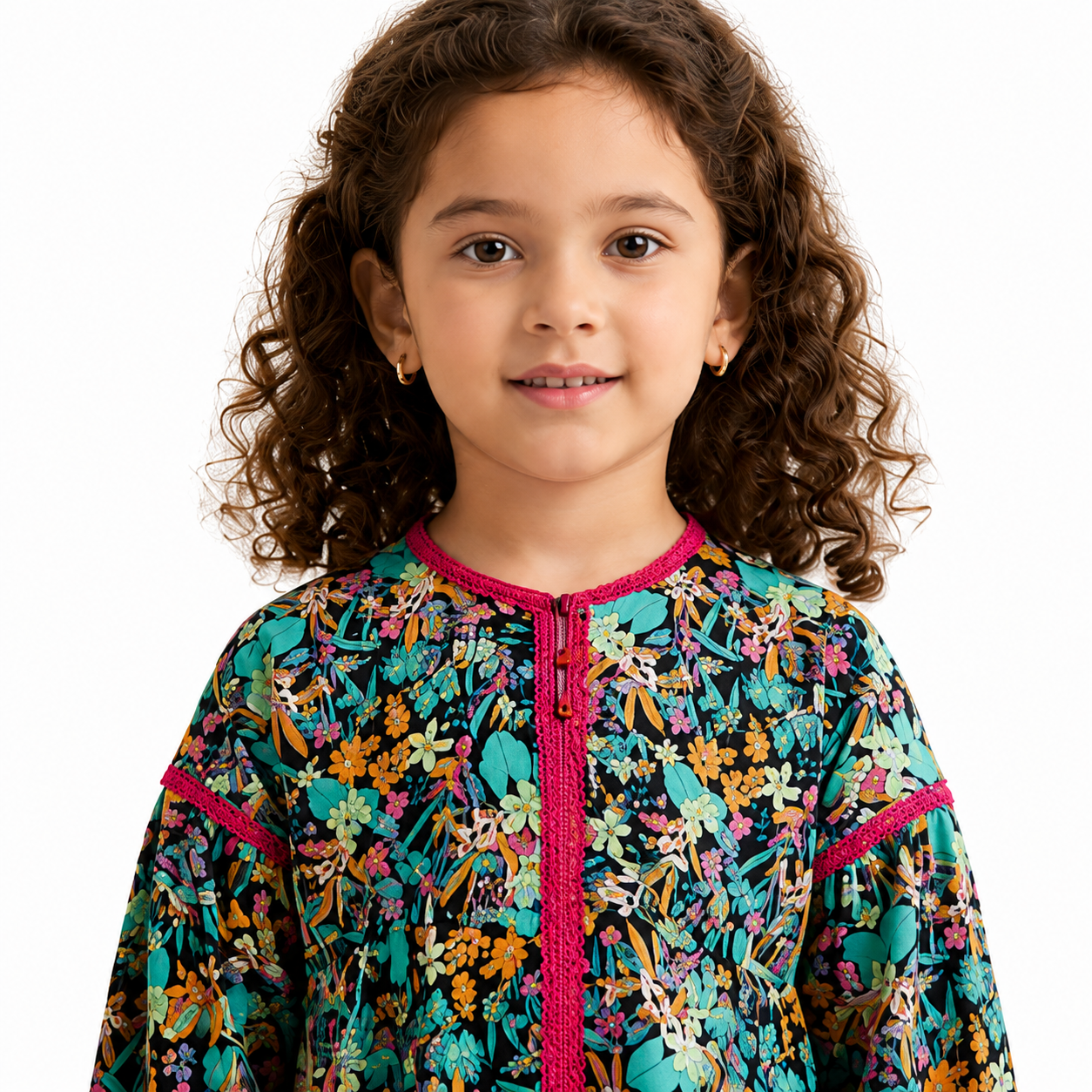 Girls Black Floral Co-Ord Set — alternate view