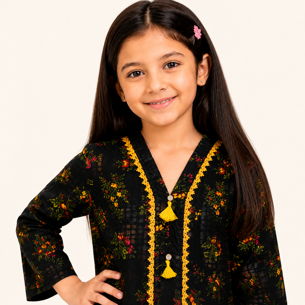 Midnight Bloom Girls Printed Co-Ord Set — alternate view
